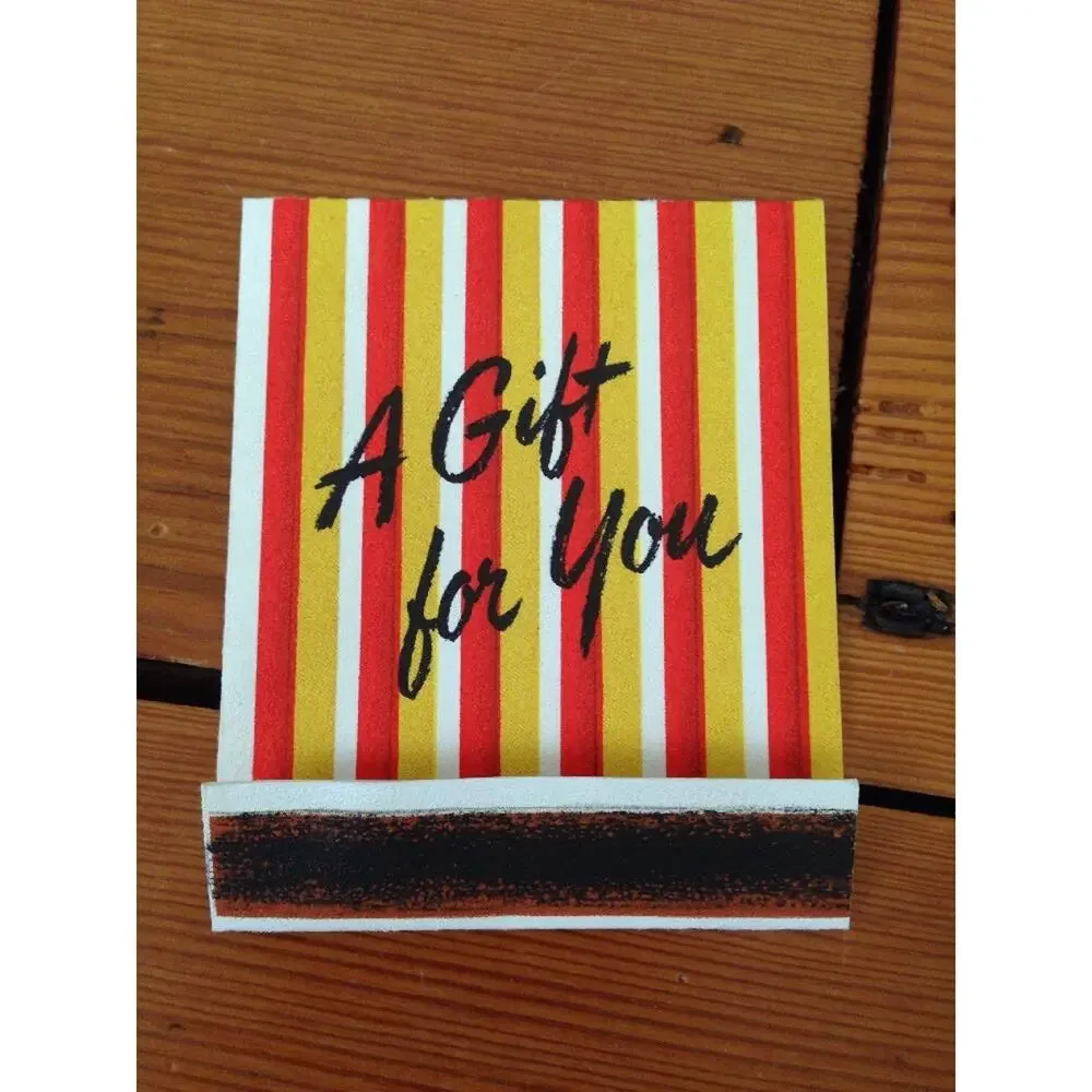 Vtg 1950s Hallmark Gift for You Card Striped Matchbook 1957 Army Navy Football